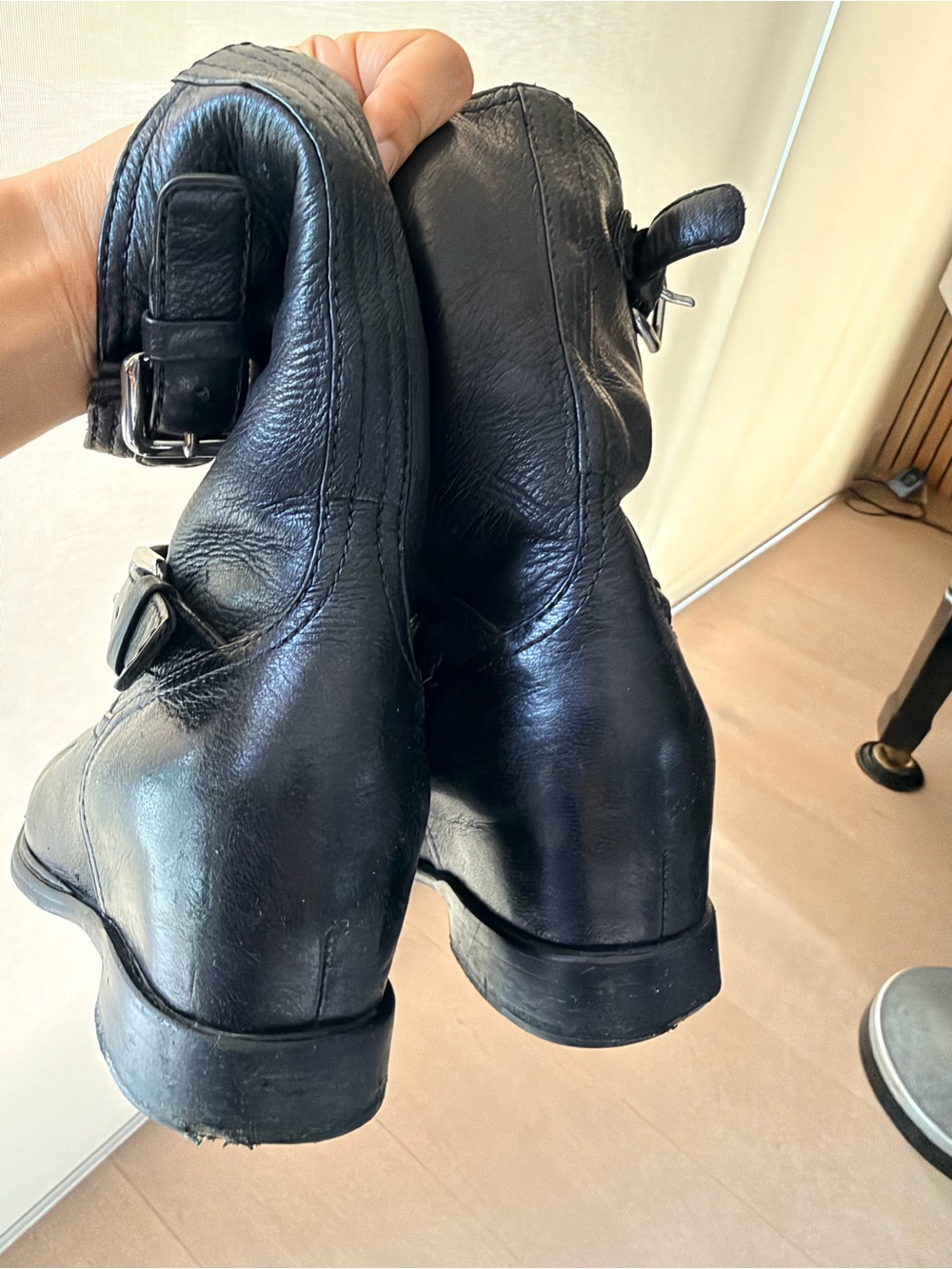 Prada leather Moto Boots! - Picture 7 of 8